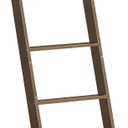 HOOBRO Blanket Ladder for Living Room and Bedroom, 5-Tier Wall Leaning Towel Rack for Bathroom, Decorative Ladder Shelf with 4 Removable Hooks, Farmhouse Blanket Storage, Mocha MA51CJ01G1