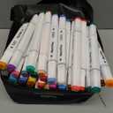 MemOffice Marking ink 162 Colors Dual Tip Artist Alcohol Markers Set with Carrying Case - Perfect for Coloring, Drawing, Sketching, Card Making and Illustration - Perfect for Adults