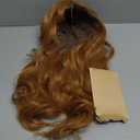 22 Inches Strawberry Blonde Wigs for Women Long Wavy Wig with Neat Bangs Synthetic Natural Ginger Wig for Cosplay,Halloween,Daily Use