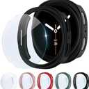 5+5 Pack Case for Galaxy Watch 8 Screen Protector 40mm Cover,Hard PC Anti Scratch Protective Bumper with Tempered Glass for Samsung Galaxy Watch 8 Case 40mm Women Men