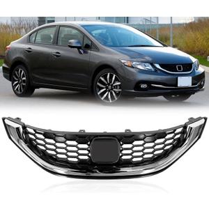 Front Grille w/Chrome Molding For Honda Civic 4 Door Sedan Front Bumper Grille Grill 2013 2014 2015