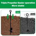 Ground Anchors, Tent Stakes Heavy Duty, Trampoline Anchor Kit, Triple Propeller,Heavy Duty Anchor Hook for Canopies, Car Ports, Sheds, Swing Sets, Easy to use, 4pcs 15 Black