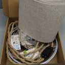 Plug in Pendant Light, Hanging Light with Plug in Cord with Dimmable Switch, Hanging Lamp with 15ft Hemp Rope, Beige Linen Shade, Fixture for Bedroom, Living Room 2 Pack