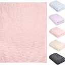 5 Pcs Baby Blanket Heart Checkered Ultra Soft Gift-Ready Plush for Newborns, Nursery & Stroller 30"x40" Beige Gray Blue Purple Light Pink