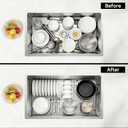 Sink Grid 18" X 12-1/2", Sink Protectors for Kitchen Sink Stainless Steel, Sink Rack for Bottom Centered Drain for Single Bowl Sinks Accessories, Includes 16 Rubber Pads and 20 Rdge Protectors