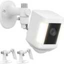 2Pack Wall Mount Bracket for Ring Spotlight Cam Battery Spotlight Cam Plus/Pro Battery, Adjustable Durable Mount Stand, Drill or No Drill Two Ways Installation (White)