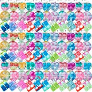 ONKULL Pop Fidget Keychain 90 Pack ,Mini Fidget Toys Bulk ,Sensory Toys for Kids ,Party Favors for Kids 4-8,8-12 Year ,Back to School Gifts for Classroom ,Easter Goodie Bags Stuffers