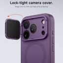 SURITCH for iPhone 17 Pro Case with Camera Control Cover, Camera Cover and Adjustable Kickstand, Compatible with MagSafe, Shockproof Bumper Protective Cases 6.3 Inch, Dark Purple