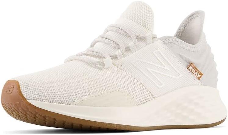 New Balance Women's Fresh Foam Roav V1 Running Shoe, Paper White/ Gum, 7 Wide