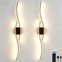 No Hardwire Battery Operated Wall Sconces Set of Two, 39.8" Wireless Sconces Touch & Remote Control Dimmable 3CCT Rechargeable Black Wall Lights for Living Room Bedroom Hallway., Battery Powered, 39.3in