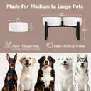 Dog Bowls Elevated - Ceramic Raised Dog Bowl with Non Slip Steel Stainless Stand - No Spill and Heated Feeding Station - Food and Water Dish Set for Medium to Large Pet - Each Holds 7.5 Cups White