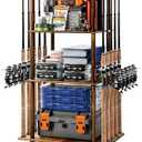 Ghosthorn Fishing Rod Holders for Garage Fishing Pole Rack Hold up to 10 Rods Fishing Pole Holders Wooden Organizer Fishing Rod Rack car Fishing Gear Storage Equipment (4 Tier)