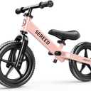 SEREED Toddler Balance Bike 2 Year Old, No Pedal Kids Toy Bike for 2-5 Years Old, Tool-Free Adjustment, Gift for 2-3 Girls, Customize Plate with 3pcs Stickers (Pink)