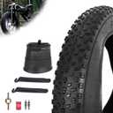RUTU 20x4.0/20x3.0 Bike Tire Foldable,20x4.0/20x3.0Fat Tire Tube,20 Inch Bike Tire and Tube with Tire levers,Valve Tool Compatible with Electric Bike/Mountain Bike Tires and Tubes