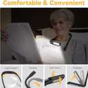 Neck Reading Light Book Lovers Gifts, Rechargeable 2000mAh 10-80Hrs Eye-friendly Wide Lamp Book Light, Birthday Mothers Day Gifts for Mom Wife Women Readers, Camping Knitting Crochet Accessories (Black)