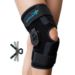 Hinged Knee Brace with Side Stabilizers & Locking Dial- Adjustable Knee Support for ACL Recovery, Meniscus Tear, Arthritis Pain Relief - Medical Immobilizer with Open Patella for Men & Women