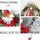 Christmas Ornaments Clearance - Gnome Grapevine Wreath Ornament, Plaid Santa Gnome Hanging Decor with Red Berries & Snowflakes, Festive Xmas Tree & Home Party Decoration