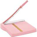 Paper Cutter, Paper Slicer with Safety Guard and Blade Lock, 12" Cut Length Guillotine Paper Cutter with 16 Sheet Capacity, Paper Cutters and Trimmers for Cardstock Cardboard (Pink)