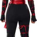 Spooktacular Creations 6 Pcs Halloween Ninja Costume for Women with Ninja Mask for Adult Halloween Costume Party (M)