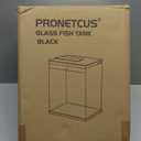 Glass Betta Aquarium Starter Kits 1.5 Gallon Small Fish Tank, Betta Fish Tank with LED Light, Power Filter, Black. 4mm Glass