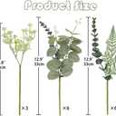 Mixed Artificial Eucalyptus Stems Bulk 3pcs 5 Kinds Faux Silver Dollar Eucalyptus Fern Leaves Picks Artificial Greenery Stems Sprays Bouquet for Vase DIY Wedding Bouquet Floral Arrangement Home Decor