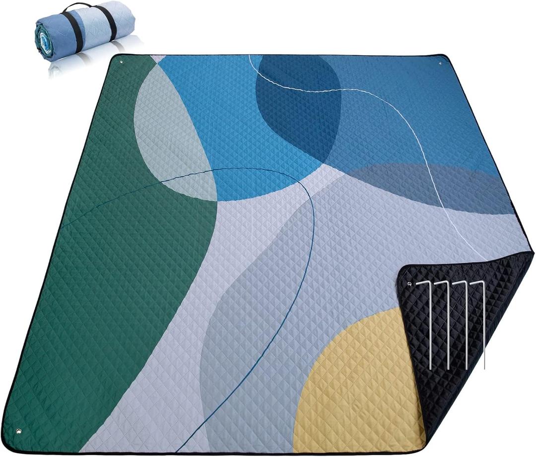 PY SUPER MODE Hooded Outdoor Blanket, Extra Large 82"x 78" Waterpoof Camping Blanket_Thicken_Camouflage 