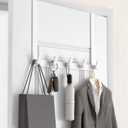KitchLife Long Over The Door Hooks Hanger with 15.75" Extended Arms, Fits 1 3/4" Doors, L40U - Upgraded Thickened Heavy Duty Bathroom Accessories and Towel Rack Organization - 1 Pack, Glossy White