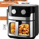 8.5QT Air Fryer, Upgraded Family Size Capacity, Square Basket Dials Stainless Steel Air Fryers, Reheat Leftovers, Easy Cooking for Healthier Breakfast & Dinner in Minutes, Gift Box Included