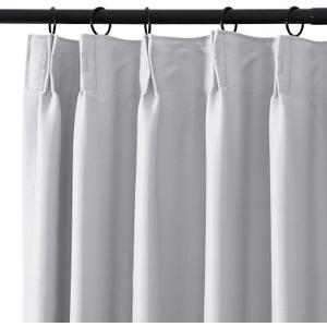  Sateen Woven Blackout Pinch Pleat Curtain Panel, 71 x 72 Inches, White 