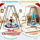 Swing Stand Frame | X-Shaped Sensory Swing Stand, 350LBS Heavy-Duty Metal Swing Stand for Kids & Adults, Indoor & Outdoor Use (Seat NOT Included, Black)