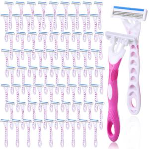 96 Count Women's Disposable Razors Blades Bulk 3 Blade Razors for Women Disposable Head Razor Sensitive Skin Razor Comfortable Shave for Bathing Hotel Travel
