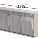 Akro-Mils TiltView Plastic Storage Cabinet with 4 Tilt Out Bins, Horizontal Plastic Parts Organizer, Teacher Toolbox, and Office Supply Organizer, 23-5/8" W x 8-3/16" H x 6-3/4" D, Stone