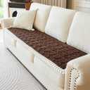 Couch Cover For dogs washable,Funny Fuzzy Pet Couch Cushion Covers For Sofa, Non Slip Couch Covers For 3 cushion couch sofa pet friendly,Dog Bed Mat ,sofa pads for couch (Coffee color,27.5x82.6 inch)