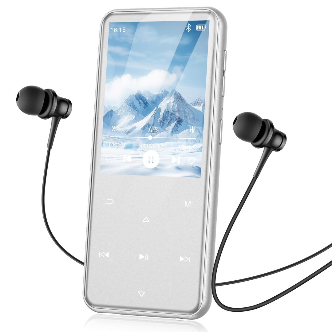 AGPTEK A02PL 64GB MP3 Player, 65 Hours Playback Lossless Sound Music Player, Supports up to 128GB(Grey)