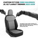 for Ford Maverick Seat Covers XL XLT Lariat Lobo Tremor 2022 2023 2024 2025 2026, Custom Fit Luxury Car Seat Covers Full Set for Ford Maverick, Waterproof Car Seat Cover, Black Gray