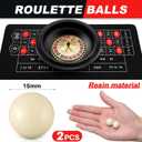 Lunmon Roulette Wheel Game Set Include 16'' Black Roulette Wheel 35" x 16" Rubber Tabletop Layout Mat, 100 Chips Dealer Button Win Marker Casino Game Sets Gift Ideas(Black)