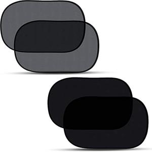 EcoNour Car Window Shade for Baby (4 Pack) | Cling Sun Shade for SUV, Van, RV, Bus & Pickup Truck | Sun Protection for Car Side Window | Sun Blocker Shade for Baby | X-Large 25" x 16"