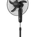 Holmes 18 Inch Oscillating Stand Fan 3 Speed Powerful Airflow Adjustable Height 30 Degree Tilt Wide Angle Cooling Quiet Operation for Bedroom Living Room Home Office Gym Black, Large