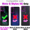 Argyle Wallet Case for Moto G Stylus 5G 2021 with Wrist Strap Shoulder Strap Card Slots Folio Purse, Luxury PU Leather Stand Accessories Phone Cover for Motorola GStylus G5 XT2131DL Rose Gold (Pink)