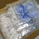 Wesnoy 24 Pcs Blue Bow Clear PVC Gift Bags with Handles Coquette Bowknot Party Favor Candy Treat Tote Bags for Birthday Party Supplies (Bow)