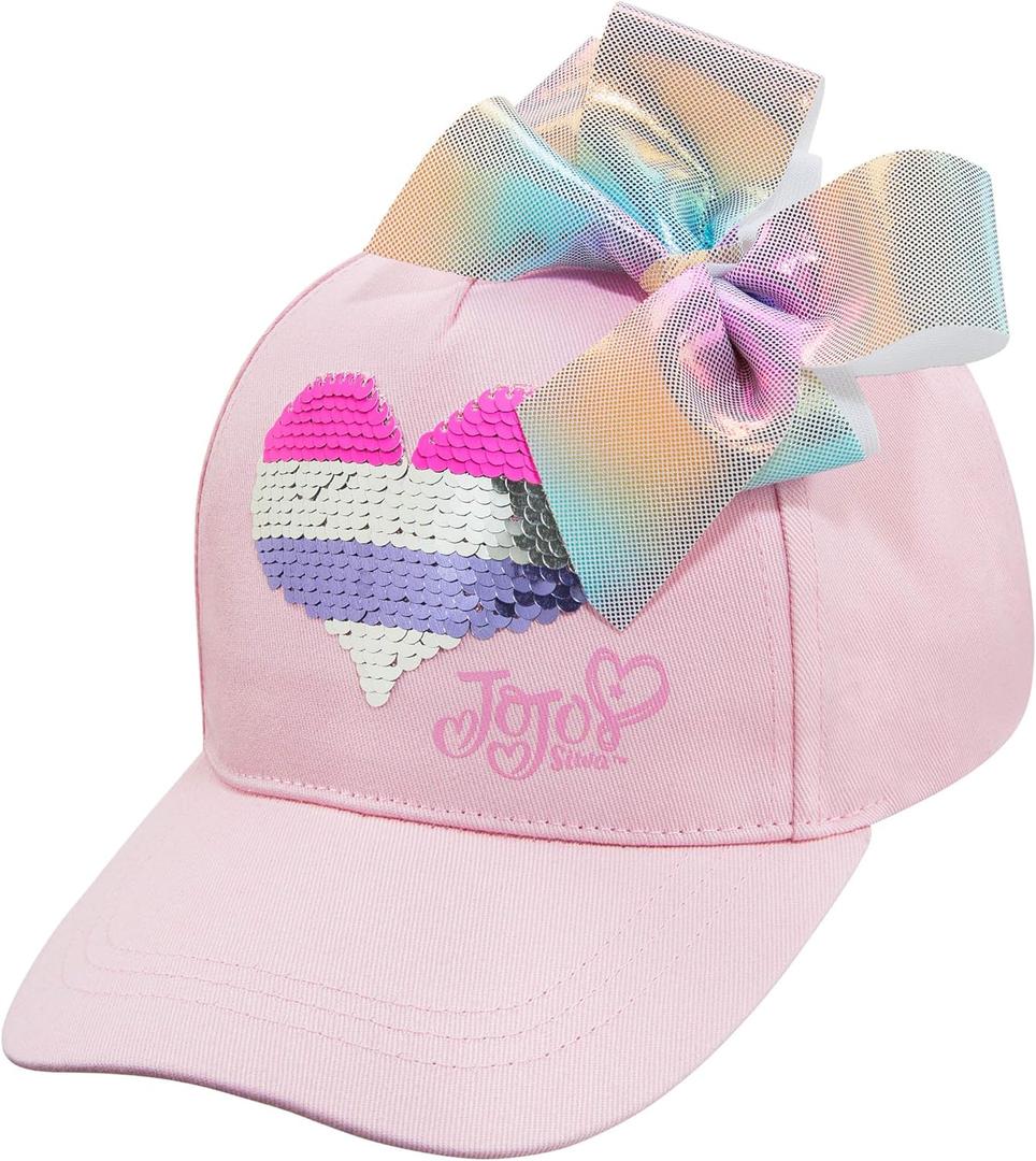 Nickelodeon Girls Baseball Cap, JoJo Siwa Adjustable Kids Hat For Ages 4-7 (Pink)