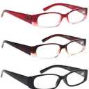 SIGVAN 5 Pack Spring Hinge Reading Glasses Rectangular Fashion Quality Readers for Men and Women (5 Pack Mix, 3.5)