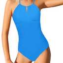 TyeSmo Girls One Piece Swimsuits Modest Padded Girls Bathing Suit Adjustable Straps Solid Full Coverage Swimwear Kids 13-14