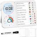 3-in-1 Visual Timer & ADHD Tool for Kids – ADHD Task Timer for Adults with Visual Schedule, Chore Chart & Planning Board for Home, School, Classroom, Work (White)