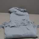 Homiest Decorative Knitted Throw Blanket with Fringe Soft & Cozy Tassel Blanket for Couch Sofa Bed (Light Blue,50x60)