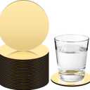 Maxcheck 24 Pcs Gold Silver Stainless Steel Coasters Bulk 4 Inches Metal Mirror Round Modern Coasters for Wedding Drinks Coffee Table Glass Mug Cup Teacup Party Supplies (Gold)