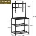 23 Inch to 50 Inch Floor Small Corner TV Stand with Storage Shelves for Living Room Bedroom, Universal Floor Television Stands with Mount, Farmhouse Black TV Table Desk Shelf for Small Spaces