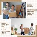 Feifeiya 4 Pack Wine Glass Moving Boxes Kitchen Moving Boxes with Handle Kitchen Kit with Lid for Dish Glassware(Brown,15 x 12 x 10 Inches)