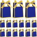 AmazingSpark 50 Pcs Royal Blue Gold Mini Gift Bags Bulk 6.3 x 3.9 x 2.8 Inch Party Favors Elegant Small Gift Bags with Handles and Ribbon Bows for Wedding Birthday Bridal Baby Shower Party Favors