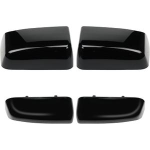 23444125 1Pair Black Clip On Tow Mirror Cover Caps fits Silverado Sierra 2014-2019 Left & Right Side Replaces 23444126 23444119 23444120 Glossy Black